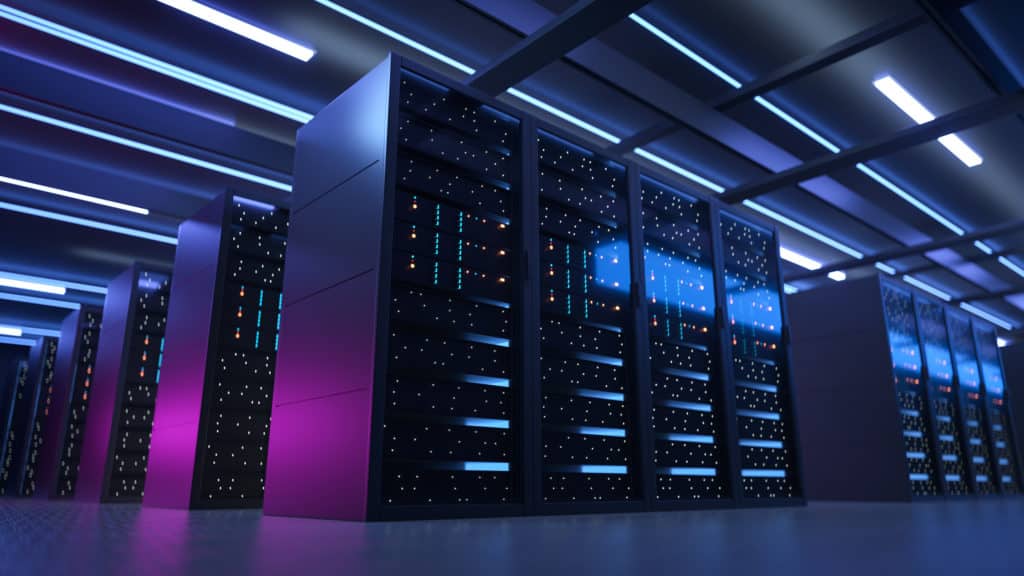 Working Data Center Full of Rack Servers and Supercomputers, Mod - AIO Managed IT & Cloud Solutions